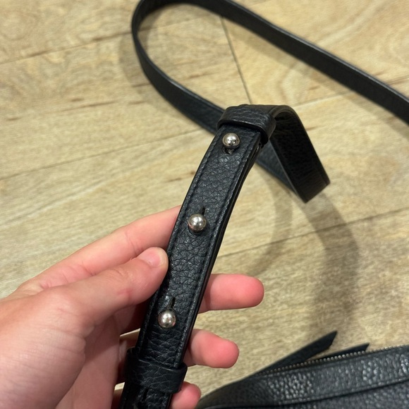 AllSaints Black Pebbled Leather Captain Camera Crossbody Bag Purse Retired - Picture 4 of 9